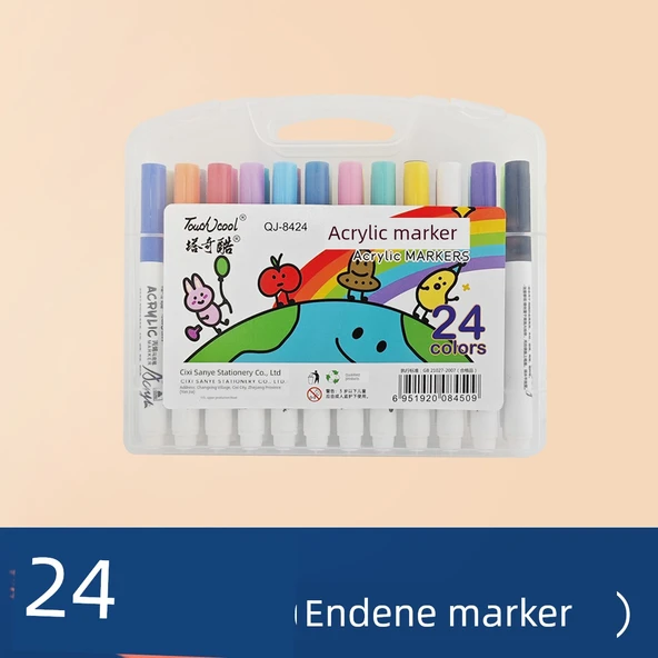 Marker Kalem 24 Renk Plastik Kutu