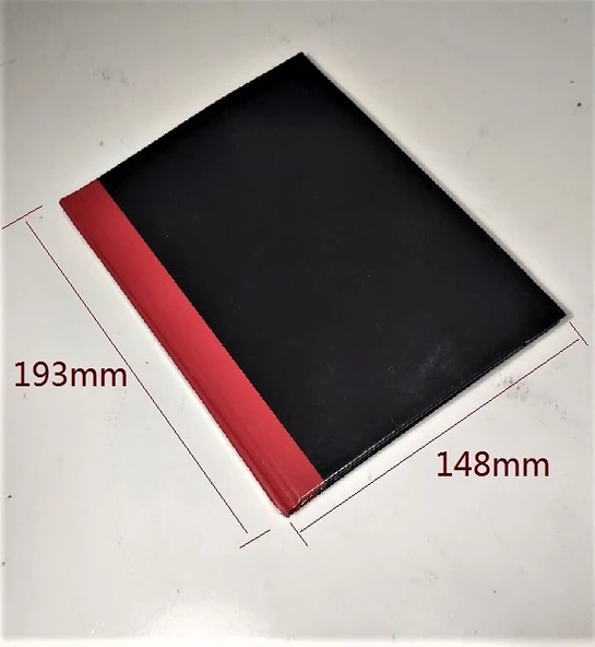 A5 Boyutunda Siyah Kapaklı Defter - 80 Sayfa - 1 Paket - 12