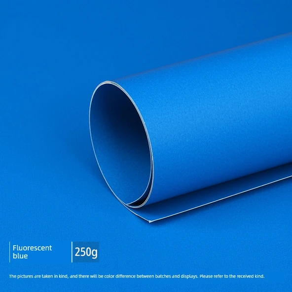 A2 Mavi Karton Kalınlaştırılmış Sert 250G Renkli Kağıt - Tam Açık (78.7*109cm) Flüoresan Mavi 5