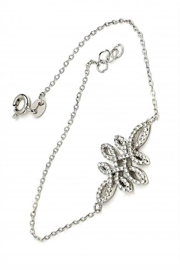 Pırlanta Işıltısında Zirkon Taşlı Gümüş Bileklik ürün görseli