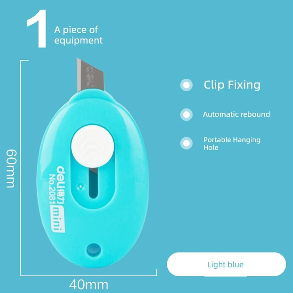 Mini Sanat Bıçağı - Açık Mavi - 6cm Sap - 1cm Bıçak - 1 Adet