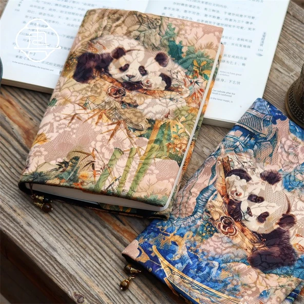 Panda Retro Günlük Defteri - A5 - Yeşil Panda - Kare Sayfa - 4