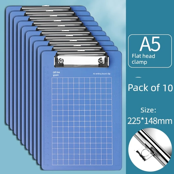 A5 Klip Dosya - Kalın A5 Klasik Mavi 10 Paket