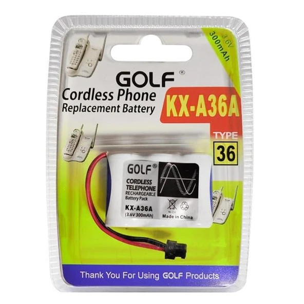 Gold KX-A36A NI-CD Kısa Açık 3.6 Volt 300mAh Telsiz Telefon Pili - 2