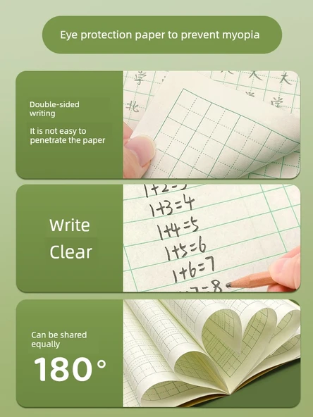 İlkokul Defteri 36K Tek Taraflı Kalınlaştırılmış Renkli Göz Koruma - 20 Kafes - Resim 3