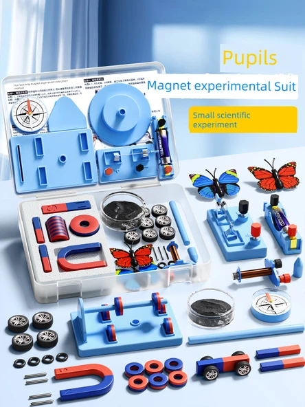 İlkokul Bilim Deney Seti - Güncellenmiş Magnet Gücü - Temel Versiyon - 14 Parça - 2