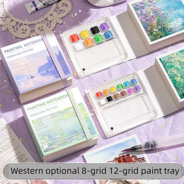Mini Taşınabilir Sulu Boya Akrilik Boya Kutusu Seti - 15 Renk Mini Taşınabilir Akrilik Pigment Kutusu/Klip - 3