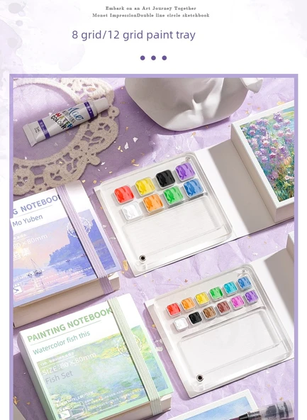 Mini Taşınabilir Sulu Boya Akrilik Boya Kutusu Seti - 15 Renk Mini Taşınabilir Akrilik Pigment Kutusu/Klip - 11