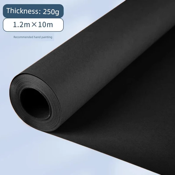 Büyük Karton Kağıt - 250g Uzun Rulo Siyah 1.2*10m