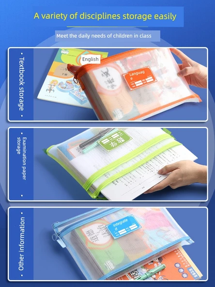 İlk Sınıf Ders Kitabı Dosya Çantası - Tek Katman - 5 Paket (Dil + Sayı + İngilizce + Kapsamlı + Ödev) - 5