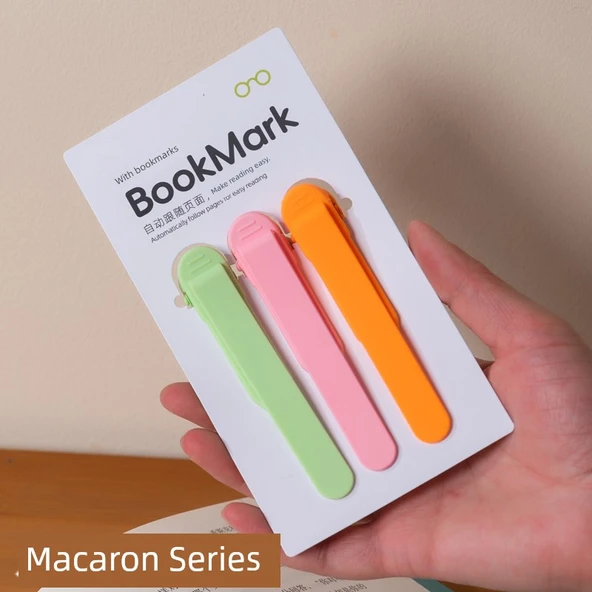 Yumuşak Silikon Klipsli Yer İşareti - Makaron Serisi 6 - 2 Sıra - Otomatik - Yıkanabilir