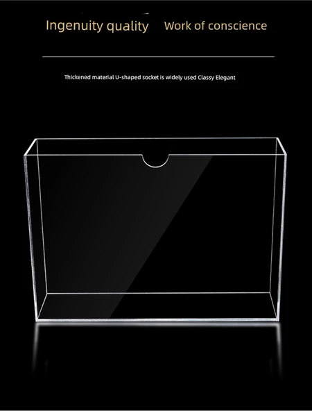 A4 Akrilik Duvara Monte Dosya Saklama Kutusu - Yatay (4cm iç) - Resim 8