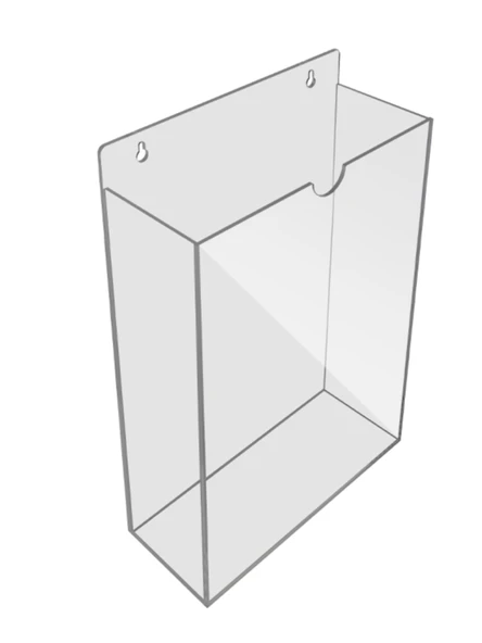 A4 Akrilik Duvara Monte Dosya Saklama Kutusu - Yatay (4cm iç) - Resim 5