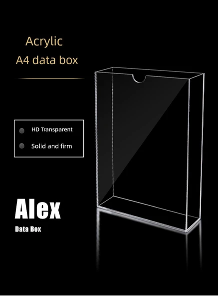 A4 Akrilik Duvara Monte Dosya Saklama Kutusu - Yatay (4cm iç) - Resim 7