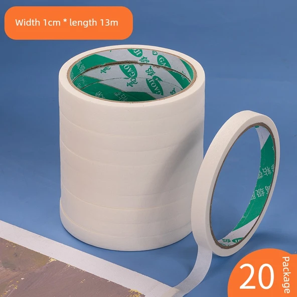 Sanat Sulu Boya Maskeleme Bandı - 20 Rulo 1cm Genişlik 13 Metre Uzunluk