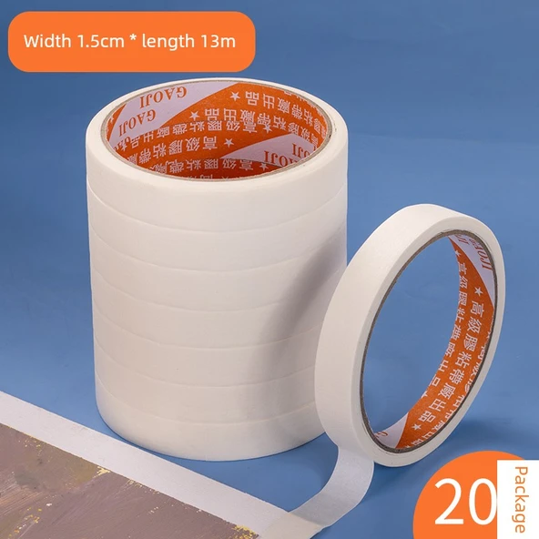 Sanat Sulu Boya Maskeleme Bandı - 20 Rulo 1.5cm Genişlik 13 Metre Uzunluk