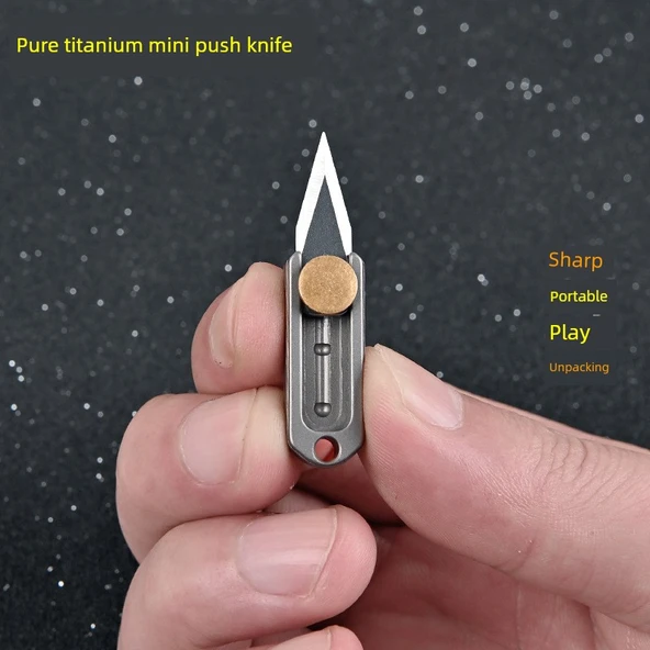 Titanyum Alaşım Mini Katlanabilir Mektup Açacağı - Pirinç Uçlu + Dedikodu - 3