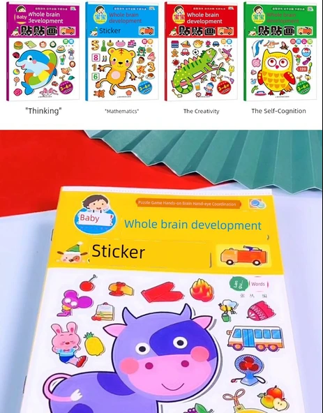 Çocuklar için Öğrenme Çıkartma Kitabı - Montessori Matematik Çıkartmaları - 6 Kitap - 11