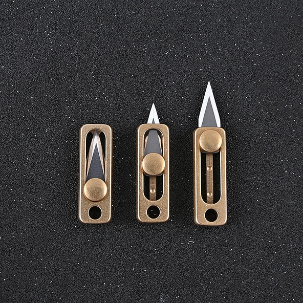 Titanyum Alaşım Mini Katlanabilir Mektup Açacağı - Pirinç Uçlu + Dedikodu - 9