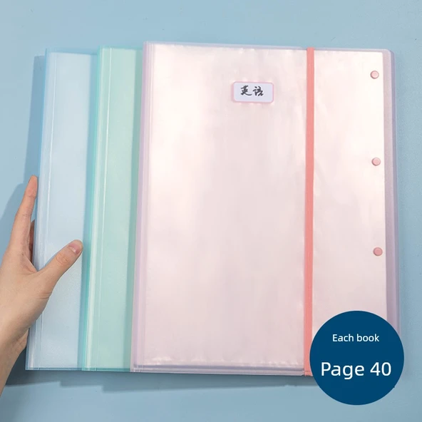 A3 Test Kağıdı Depolama Defteri - 40 Sayfa - Yeşil, Mavi ve Kırmızı (Üçlü Paket)