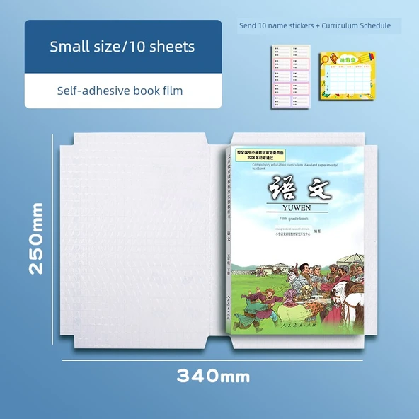 Şeffaf Kendinden Yapışkanlı Kitap Kapağı - Küçük 10 - 10 İsim Etiketi
