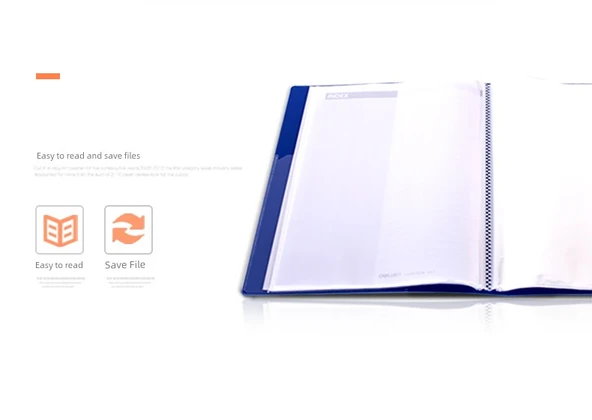 Şeffaf Dosya - Mavi - 100 Sayfa - 235x310x63mm - 10