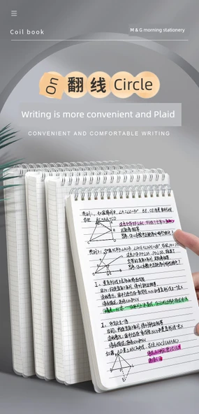 Dikey Spiral Defter - A5 Kareli - 2 Paket - 7