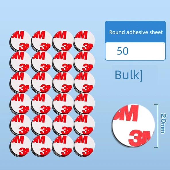 Yumuşak Manyetik Yaprak Kauçuk Magnet - Yükseltilmiş Manyetik - Kutulu - Yuvarlak Yapışkan Parçalar - 100 Adet