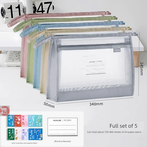 İlkokul Öğrenci Konu Sıralama Çantası - 5 Paket - Aile Portresi - Her Renkten 1