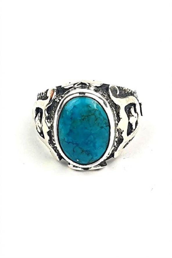 Turkuaz Taşlı 925 Ayar Gümüş El.İşi Tasarım Yüzük ürün görseli