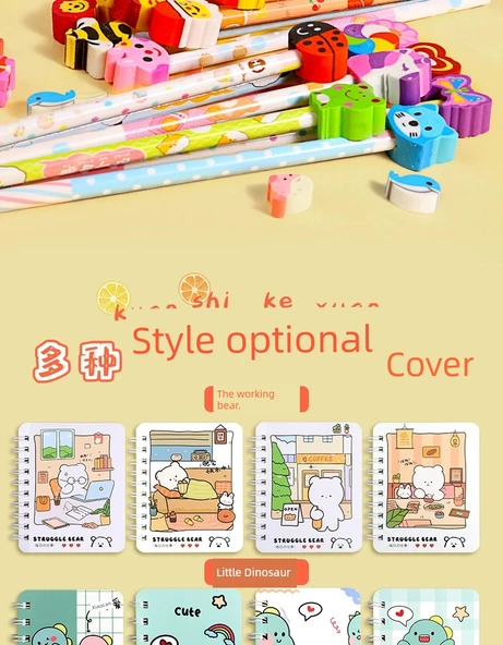 A7 Mini Taşınabilir Not Defteri - 4 Adet Bahar Şeftali Tablosu - 8