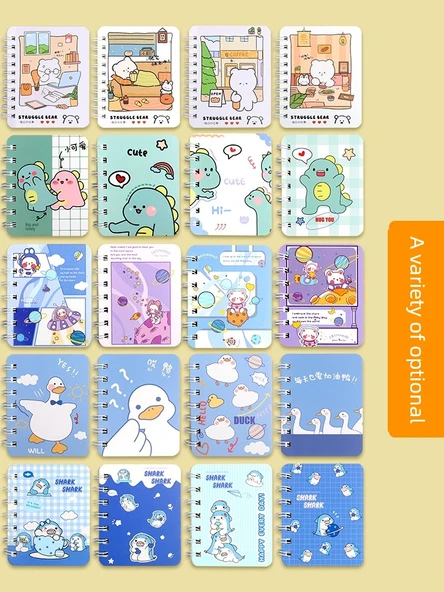 A7 Mini Taşınabilir Not Defteri - 4 Adet Bahar Şeftali Tablosu - 3