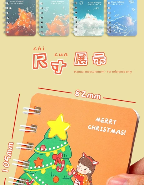 A7 Mini Taşınabilir Not Defteri - 4 Adet Bahar Şeftali Tablosu - 11