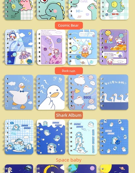 A7 Mini Taşınabilir Not Defteri - 4 Adet Bahar Şeftali Tablosu - 9