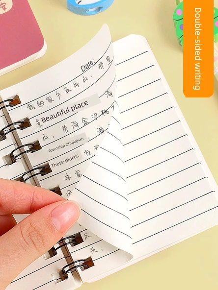 A7 Mini Taşınabilir Not Defteri - 4 Adet Bahar Şeftali Tablosu - 4