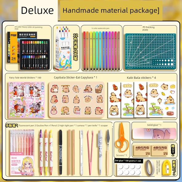 El Yapımı DIY Defter Malzeme Kiti - Deluxe - El Yapımı DIY Malzeme Paketi