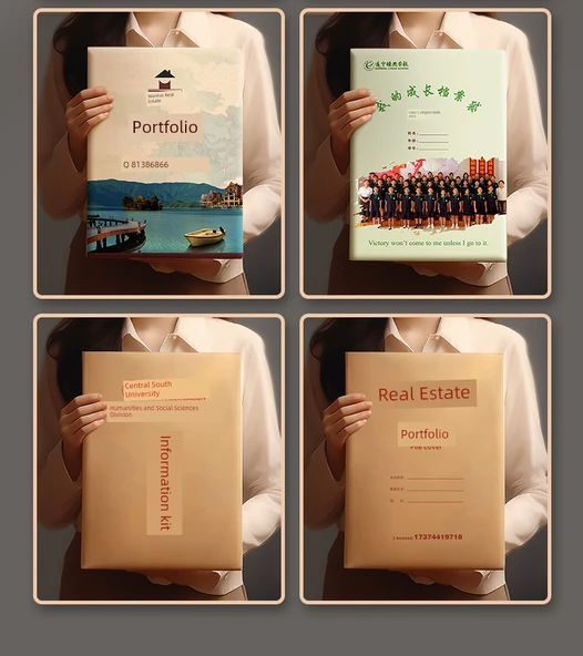 A4 Kraft Kağıt Portföy - 8cm Alt Genişlik [10] Kalınlaştırılmış Büyük - 7