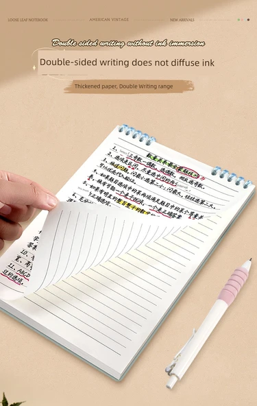 Retro Spiral Defter B5 Yatay Çizgi -2 Kopya (Kirli Pembe + Avokado Yeşili) - 8