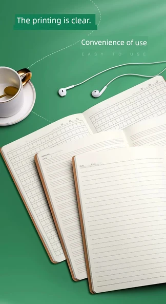 Kahverengi Paket Kağıdı A5 Defter - 5 Adet 16K Matematik Defteri (Yatay Sayfa) - 12