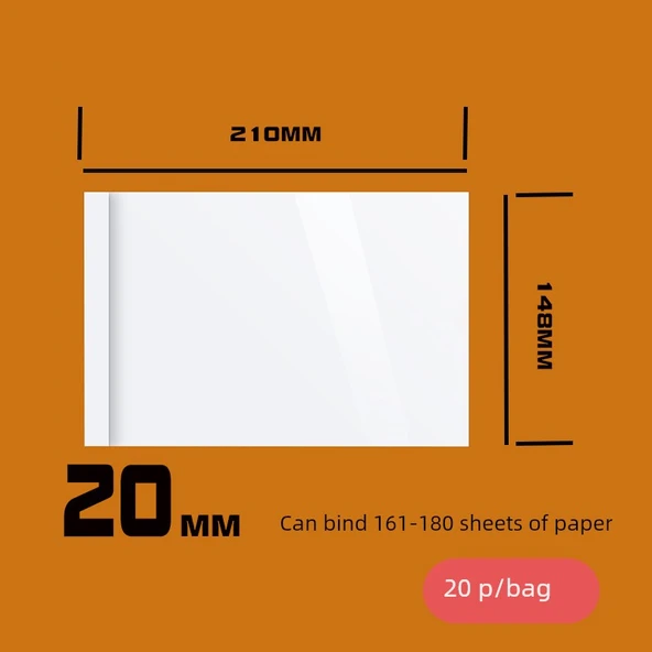 Beyaz 20MM A5 Sıcak Erime Kılıf (161-180 Sayfa)