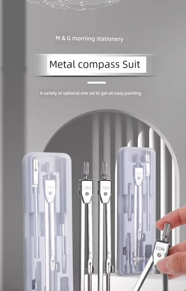 Çocuklar İçin Metal Pergel Seti - 5 Parça - 8