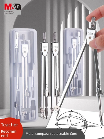 Çocuklar İçin Metal Pergel Seti - 5 Parça - 2