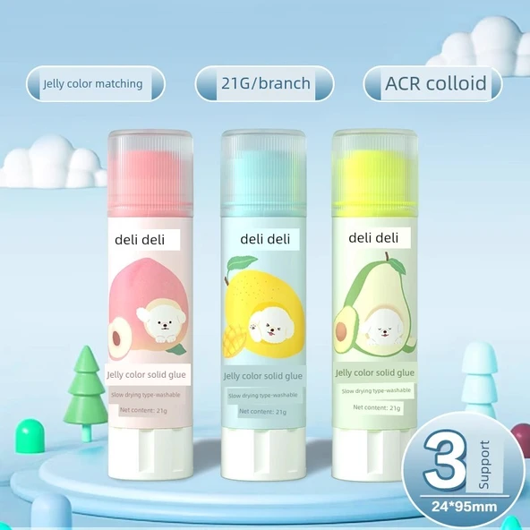 Jöle Yapıştırıcı Kalemi - Tatlı Üç Renk - 21g/3 Paket