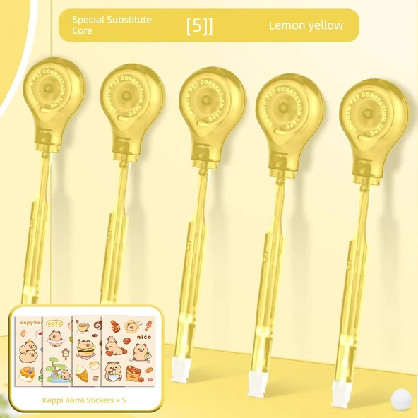 Kalem Şeklinde Düzeltme Bandı - Limon Sarısı 5 Paket