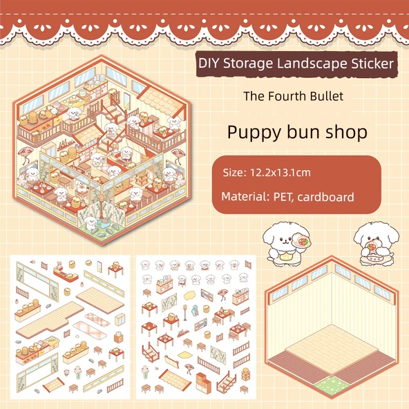 DIY Minyatür Manzara Çıkartmaları - Line Puppy Poğaça Dükkanı 4.0