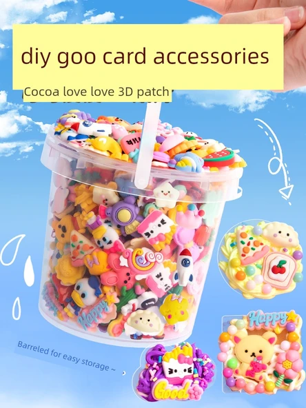 DIY Hızlı Kum Anahtarlık Seti - Şeffaf Goo Tabak [100 Karışık] 100 Zincir ile - 6