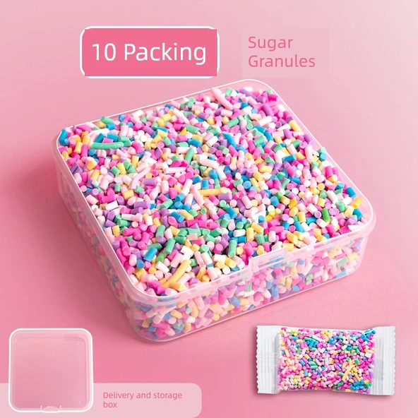 DIY Hızlı Kum Anahtarlık Seti - Şeker [10 Paket] 1 Depolama Kutusu ile