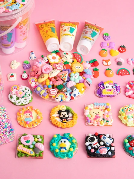 DIY Hızlı Kum Anahtarlık Seti - Şeker [10 Paket] 1 Depolama Kutusu ile - 4