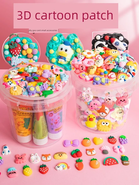 DIY Hızlı Kum Anahtarlık Seti - İnci [5 Paket] 1 Depolama Kutusu ile - 5