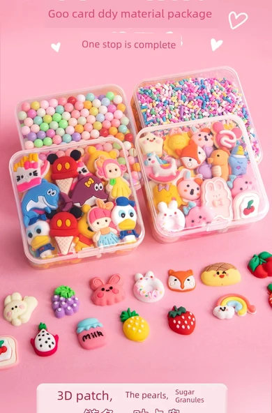 DIY Hızlı Kum Anahtarlık Seti - İnci [10 Paket] 2 Depolama Kutusu ile - 9